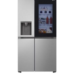 LG InstaView GSGV81PYLL Side-by-Side American Fridge Freezer with Non-Plumbed Water & Ice Dispenser - Prime Silver - 635L - E Rated